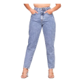 Imagem da oferta Calça Mom Jeans Feminina Cintura Alta Marmorizada