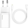 Imagem da oferta Carregador iPhone 11 12 13 14 15 16 Super Si Turbo Pd 20w Baseus + Cabo Pd 20w 1m Branco iphone 11 12 13 14 15 16