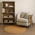 Imagem da oferta Tapete Sisal Redondo Bege Antiderrapante Sala 0,95x0,95
