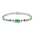 Imagem da oferta Pulseira Life Coloré em Prata 925 com Cristais Verde Rosa e Azul