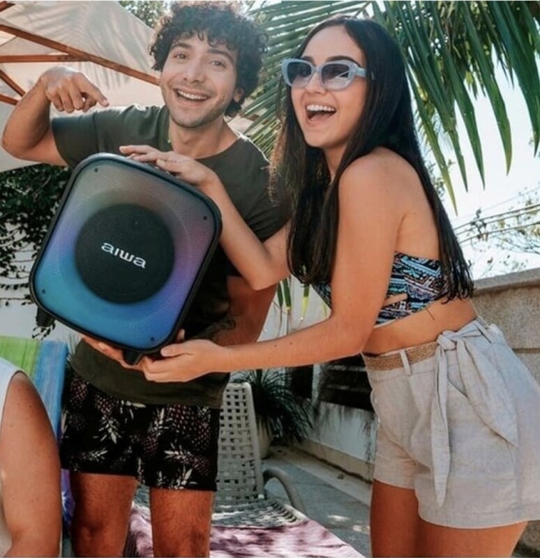 Caixa De Som AIWA Party Box Bivolt RGB Bluetooth 5.3 Preto - AWS-PB-07