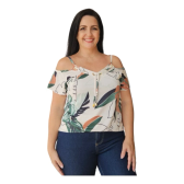 Imagem da oferta Blusinha Feminina Plus Size Blusas De Verão Elegante Gg Pluz