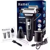 Imagem da oferta máquina de barbear kemei 3x1 tirar pelo nariz sem fio recarregável KM-6558 - Bivolt