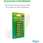 Imagem da oferta Pilha Alcalina AAA com 16 unidades Elgin Palito