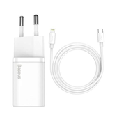 Imagem da oferta Carregador iPhone 12 Super Si Turbo Pd 20w Baseus + Cabo Pd 20w 1m Branco