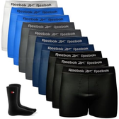 Imagem da oferta Kit 10 Cuecas Boxer Reebok Masculinas Microfibra Adulto Box Sem Costura + 2 Meias (BR Alfa M Regular Sortido)