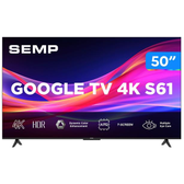 Imagem da oferta Smart TV 50" Semp 4K UHD LED S61 Google TV AiPQ Pro Google Assistente 3 HDMI