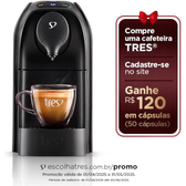 Imagem da oferta Cafeteira Espresso Passione Preta 127V - TRES 3 Corações