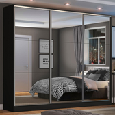 Imagem da oferta Guarda-Roupa Casal 100% MDF Madesa Zurique 3 Portas de Correr de Espelho