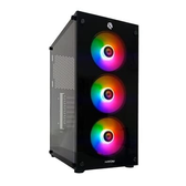 Imagem da oferta Gabinete Gamer HAYOM GB1769 Mid Tower Lateral em Vidro 3X Fans Preto - GB.17.10.69