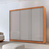 Imagem da oferta Guarda Roupa Casal Connor 100 MDF 3 Portas de Correr Moderna Mobília