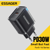 Imagem da oferta Carregador Essager Carregamento Rápido Tipo C PD QC3.0 PD 30W