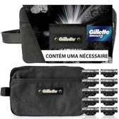Imagem da oferta Kit Gillette Mach3 10 cargas + Necessaire Higiene Pessoal Cuidado com a barba Lâminas e Aparelhos de Barbear