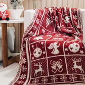 Imagem da oferta Manta Natalina Decorativa Tricot Macia Desenho com Árvore de Natal 155x95cm Dupla Face
