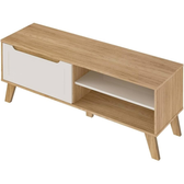Imagem da oferta Rack para Tv ate 60" com porta basculante LOTUS cor Carvalho com Off White - Artely