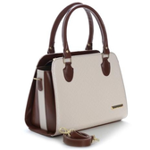 Imagem da oferta Bolsa Feminina Metalassê Bicolor Santorini Handbag Marrom/Creme