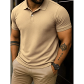 Imagem da oferta Camisa Polo Estilo Piquet Malha Algodão Respirave Masculina