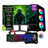 Imagem da oferta PC Gamer Completo Setup Ninja Shadow II Intel Core i5 16GB RAM SSD 240GB Placa de Vídeo 4GB Monitor 19" Kit Perif