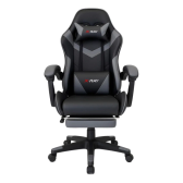 Imagem da oferta Cadeira Gamer Streamer Ergonomica Confortável Reclinável Cor Cinza Material Do Estofamento Couro Sintético