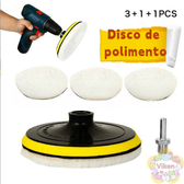 Imagem da oferta Kit Boina Lã Polimento Automotivo 5 Polegadas Com Suporte Velcro Para Politriz Furadeira e Parafusadeira