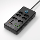 Imagem da oferta Extensão Tomada Régua Tomada Régua de Energia 6 Tomadas 4 Interfaces USB 1 Tomada Universal Cabo de Alimentação de
