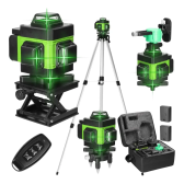 Imagem da oferta Kit Nível A Laser Verde 12 Linhas Esquadro + Suporte + Tripé