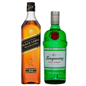 Imagem da oferta Gin Tanqueray 750 ml + Whisky Johnnie Walker Black Label 750 ml