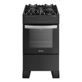 Imagem da oferta Fogão 4 Bocas Atlas Atenas Glass Mesa de Vidro e Gás engarrafado com Forno de 50 Litros Preto