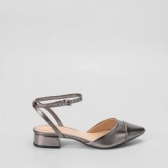 Imagem da oferta Scarpin Slingback Gabriela Salto Bloco Metalizado Grafite