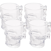 Imagem da oferta Conjunto 4 Canecas de Chopp e Cerveja de Vidro Caveira Rock Style 510ml - Lyor