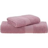 Imagem da oferta Buddemeyer Jogo de Toalhas Fio Penteado Canelado Banho Rose 2 Peças