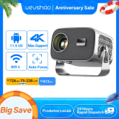 Imagem da oferta Vevshao a12 projetor mini portátil led vídeo android 11.0 wifi 6 espelho smartphone para 1080p 4k