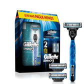 Imagem da oferta Kit Barbeador Gillette Mach3 Acqua Grip 1 Aparelho + 3 Cargas