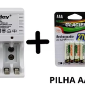 Imagem da oferta Kit Carregador De Pilhas E Pilhas Recarregáveis AA AAA