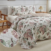 Imagem da oferta Kit Colcha Queen Itália 150 Fios Dupla Face Estampado - 3 Peças