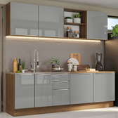 Imagem da oferta Armário de Cozinha Completa 240cm Rustic/Cinza Lux Madesa 05