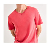 Imagem da oferta Camiseta Básica Masculina Slim Gola V Em Malha Flamê