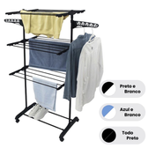 Imagem da oferta Varal De Chão Roupa Calcinha Grade 3 Andares Dobrável Portátil