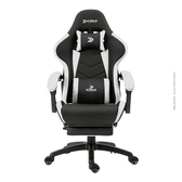 Imagem da oferta Cadeira Gamer KBM! GAMING Tempest CG500 Preta e Branco Com Almofadas Descanso Para Pernas Retrátil Reclinável - KGCG50