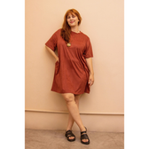 Imagem da oferta Vestido Camiseta Suede Plus Size