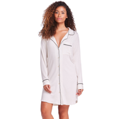 Imagem da oferta Camisola Manga Longa Com Abertura Frontal Mingau