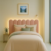 Imagem da oferta Cabeceira Cama Box Solteiro Estofado Modelo NUVEM 45x20cm Kit Peças - Cores Variadas