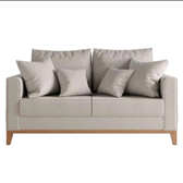 Imagem da oferta Sofá 2 Lugares Living Beny Base de Madeira Linho Cotton Cru