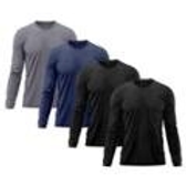 Imagem da oferta Kit 4 Camiseta Masculina Segunda Pele Proteção Solar UV Térmica Praia Manga Longa Blusa Camisa