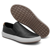 Imagem da oferta Tênis Slip On Casual Sapatênis de Couro Calce Fácil Elástico Masculino