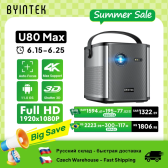 Imagem da oferta BYINTEK U80 Max Projetor 3D 4K Cinema Android 11.0 WiFi Mini Portátil 1080P Projetor de Vídeo DLP de Home Theater com