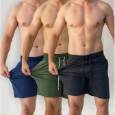 Imagem da oferta Kit 3 Short Masculino Academia Praia Tactel C Lycra Bermuda