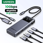 Imagem da oferta Adaptador UGREEN Uno USB C HUB 6-em-1 4K60Hz PD100W 10Gbps USB3.2