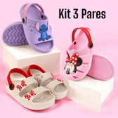 Imagem da oferta Dê uma olhada em Kit 3 Pares Sandália Infantil Menina Papete Confortável e Babuche por R$59,90 Compre na Shopee agor