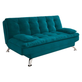 Imagem da oferta Sofá-Cama Casal 3 Lugares Premium A2 Suede Azul Turquesa